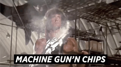 Rambo Machine Gun N Chips GIF