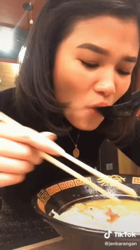 Jen Barangan Eating Ramen GIF