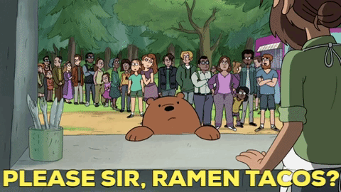Bare Bears Ramen Tacos GIF