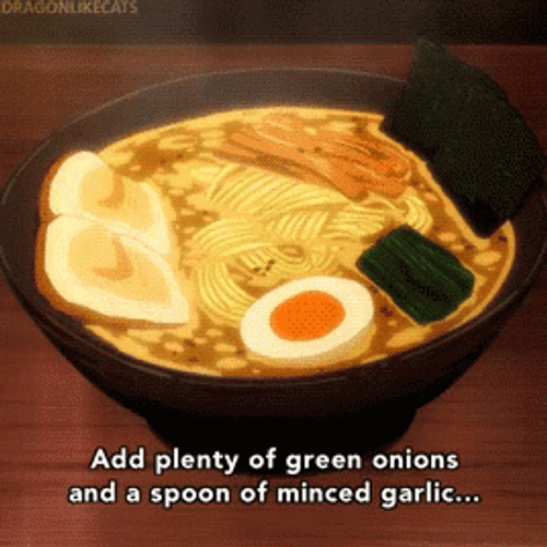 Ramen With Green Onions GIF