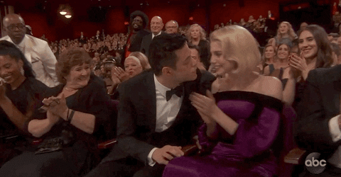Rami Malek Smooch With Lucy GIF