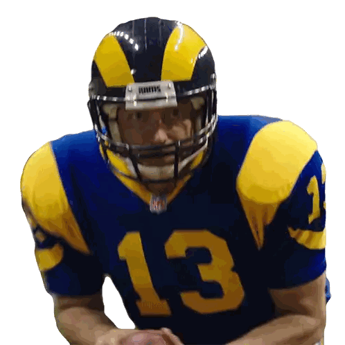 Rams Jersey and Helmet With Football