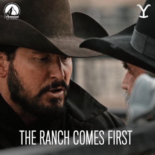 Ranch Comes First Poster with Two Men
