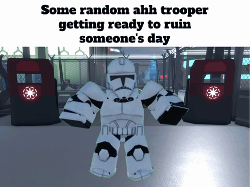 Random Ahh Trooper Ruining Someone's Day GIF