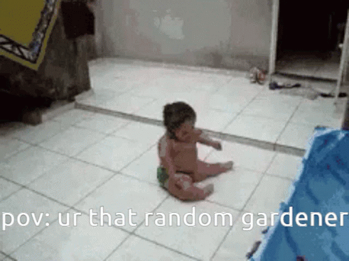 Random Gardener Baby Slide Meme GIF