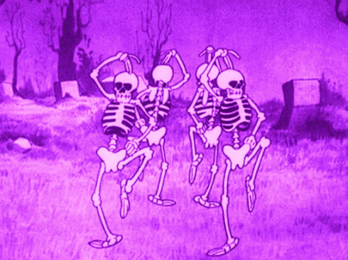 Random Skeletons Dancing Cemetery GIF