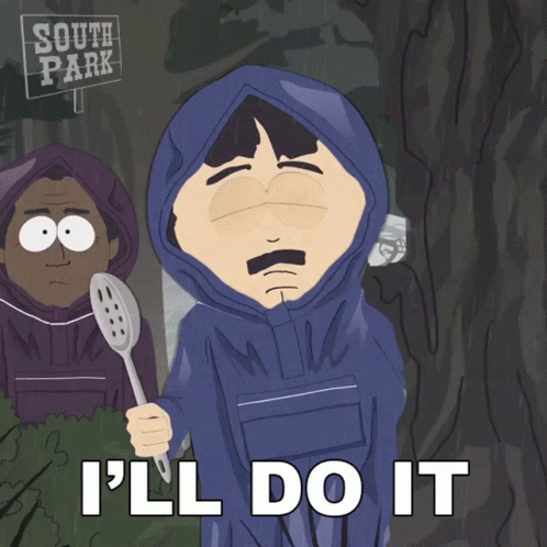 Randy from South Park Holding Spoon Saying I'll Do It