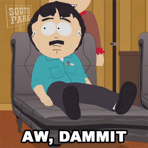 Randy From South Park Sitting on Couch With Headphones