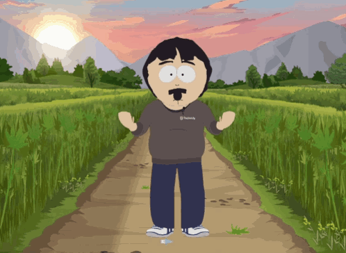 Randy From South Park Stands On A Dirt Road GIF