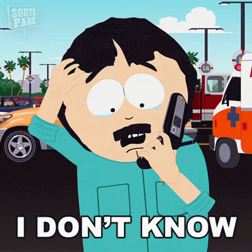 Randy from South Park Talking on Cell Phone Saying I Don't Know