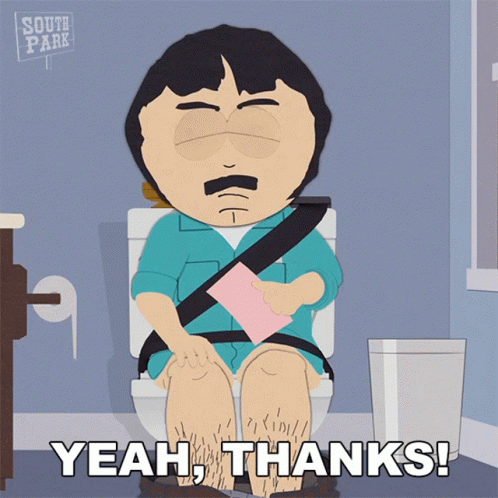 Randy Marsh Poop Seatbelt On Toilet GIF