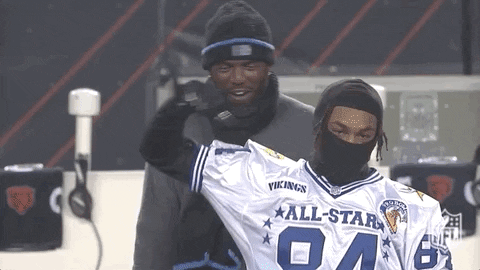 Randy Moss Hugging High Five GIF