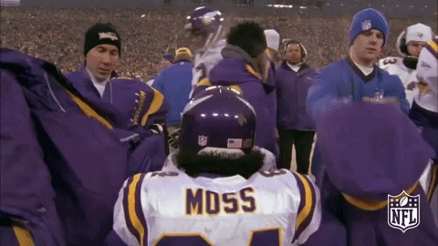 Randy Moss White Jersey Removing Helmet GIF