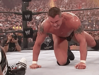 Randy Orton Freaking Out Hitting Canvas GIF