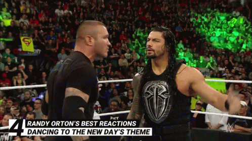 Randy Orton 'S Best Reactions Dancing To The New Day 'S Theme Is Displayed GIF