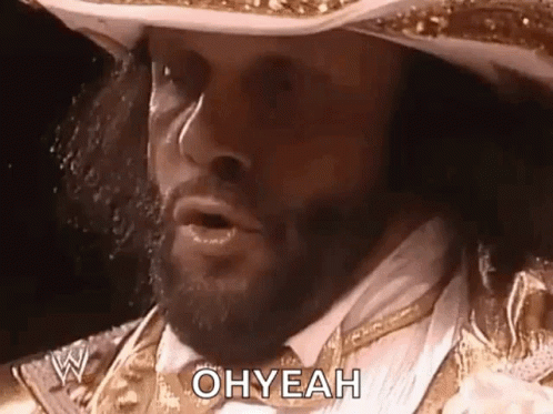 Randy Savage Shimmering Hat Close Up GIF