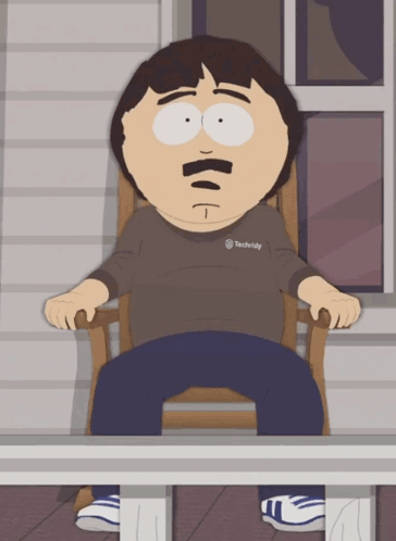 Randy South Park Sitting in Rocking Chair