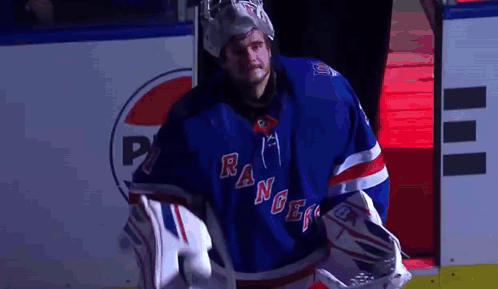 Rangers Hockey Player Leaving Locker Room GIF