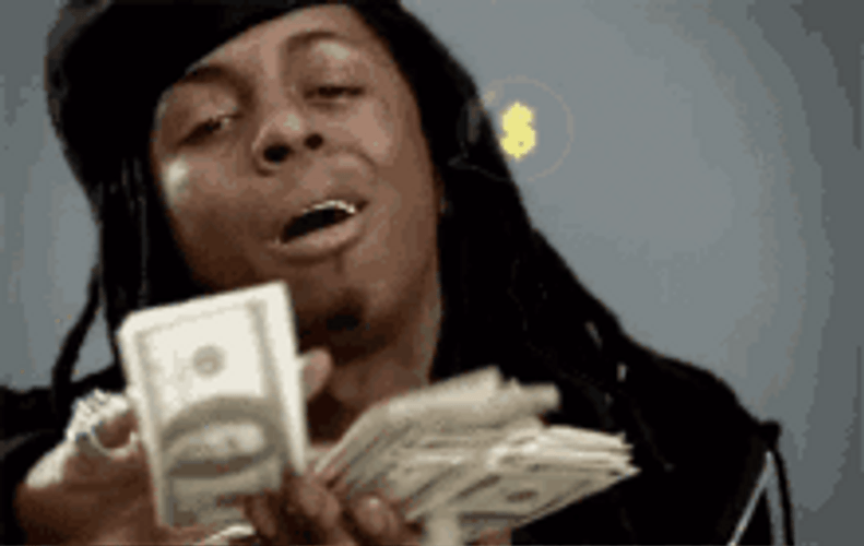 Rapper Lil Wayne Throwing Money Money Money GIF
