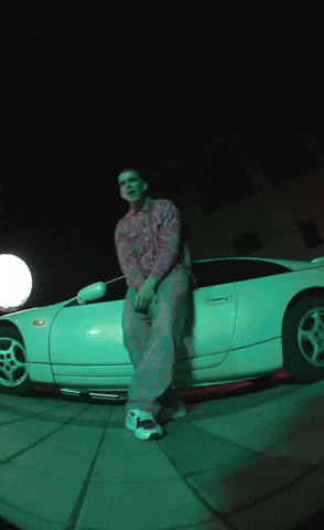 Rapper Sit Down By The Car GIF