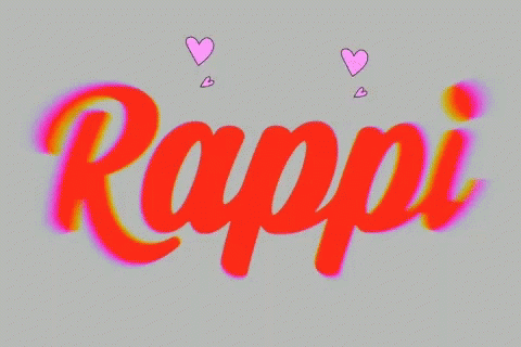 Rappi Word With Pink Hearts