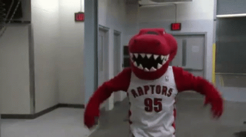 Raptors Mascot Walking GIF