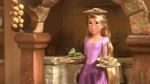 Rapunzel Bringing In Plates GIF