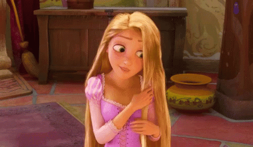 Rapunzel Holding Long Hair