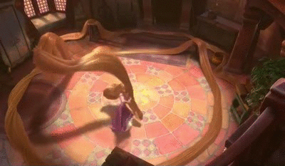Rapunzel Playing With Her Long Hair GIF