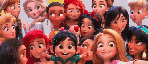 Rapunzel Taking Selfies With Disney Princesses GIF