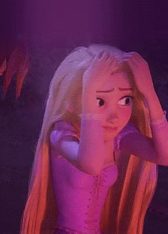 Rapunzel Tangled Eyes Closed Hands on Hair