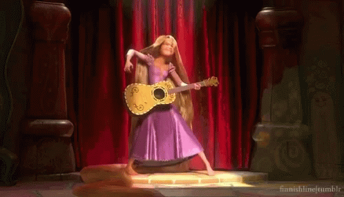 Rapunzel Tangled Playing Guitar GIF