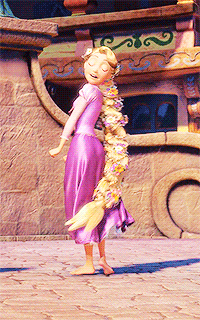 Rapunzel Twirling With Braided Hair GIF