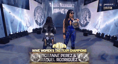 Raquel Rodriguez And Roxanne Perez Are The Women 'S Tag Team Champions For Wwe GIF