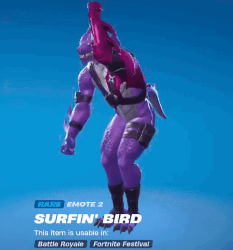 Rare Emote 2 Surfin ' Bird Is Usable In Battle Royale GIF
