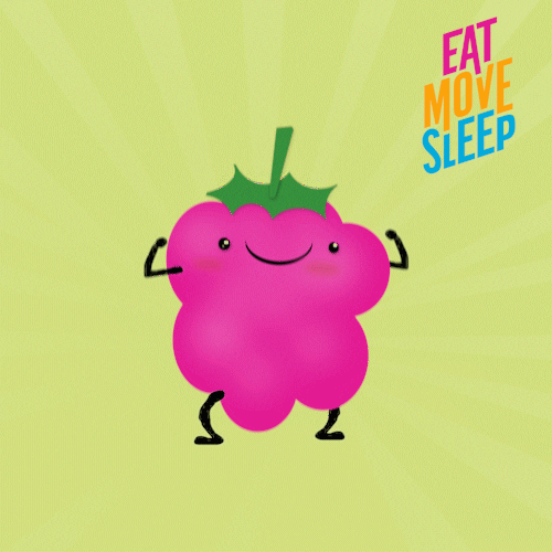 Raspberry Eat Move Sleep Cartoon GIF