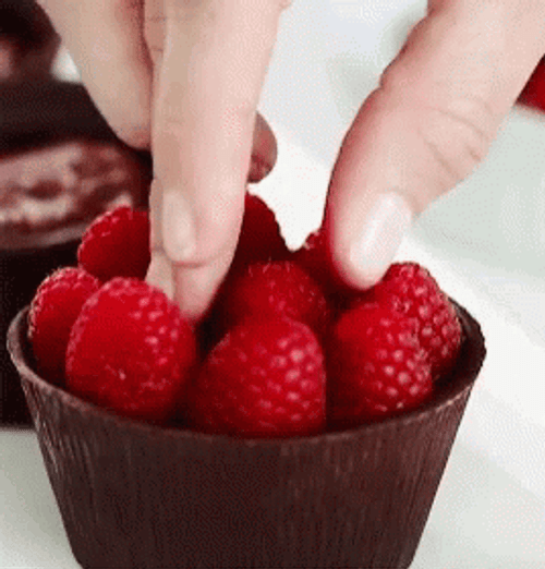 Raspberry Arrange In The Cup GIF