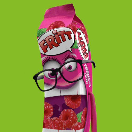 Raspberry Fritt Mascot Eyeglasses GIF