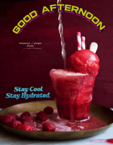 Raspberry Ginger Float with Straws
