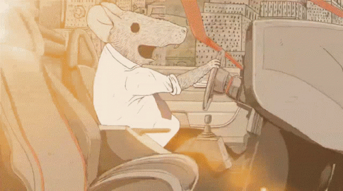 Rat Driving Red Car Meme GIF