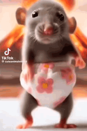 Rat in Diaper Standing