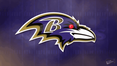 Ravens Logo With Red Eye And Letter B GIF