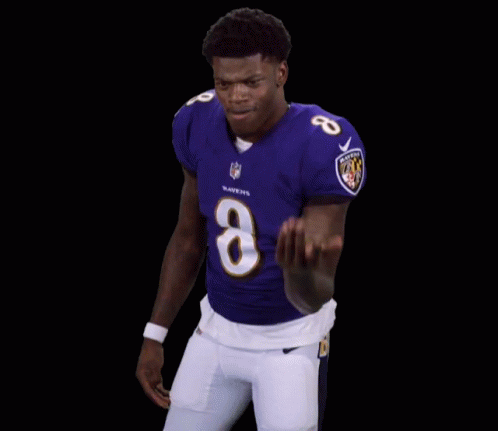 Ravens Player in Purple Jersey Number 8