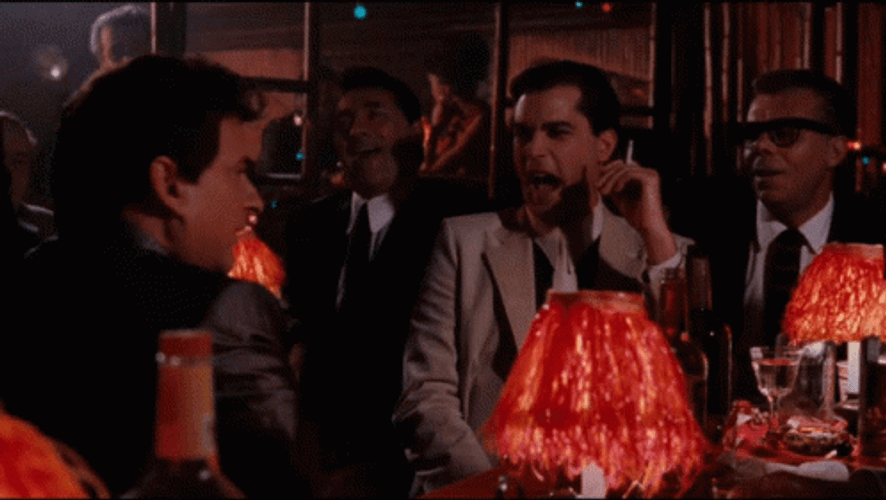 Ray Liotta Chuckling With The Gang GIF