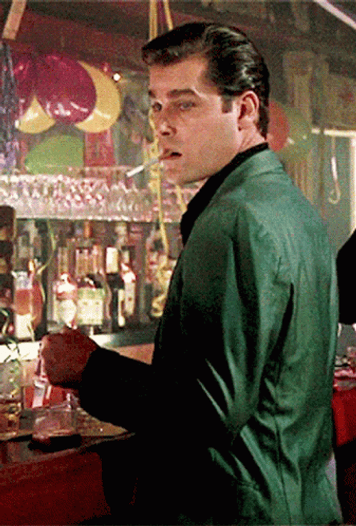 Ray Liotta Smoking Wearing Green Suit GIF