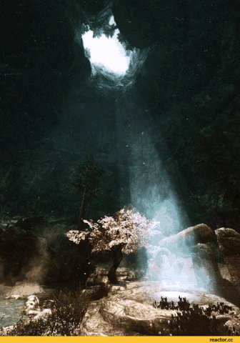 Ray Of Light Peeking Inside Goblin Cave GIF
