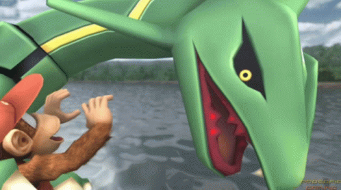 Rayquaza About To Eat The Monkey GIF
