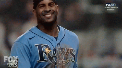 Rays Baseball Player With Palm Trees GIF