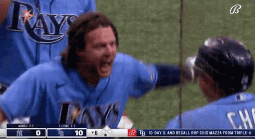 Rays Player Yelling At Another Player GIF