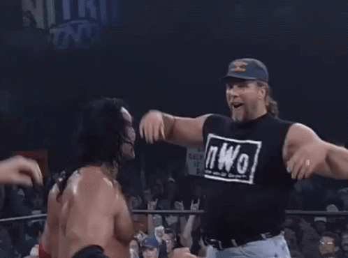 Razor Ramon And Kevin Nash Celebrating GIF